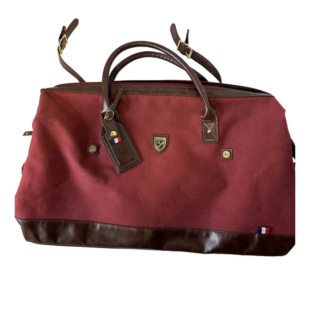Cremieux Capri Amalfi Coast Ladies Maroon Travel Bag Duffel 100% Cotton Unisex